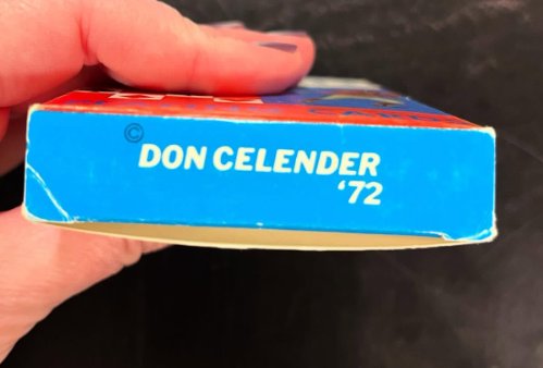 End of the Artball Playing Cards box, printed "© DON CELENDER '72."